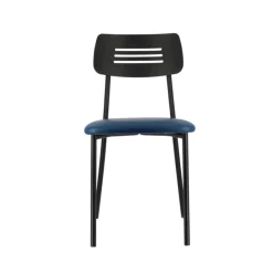 Perfecta Miro 2 Chaise de cuisine en simili rembourrée avec pieds et dossier strié en métal* Chaise De Cuisine