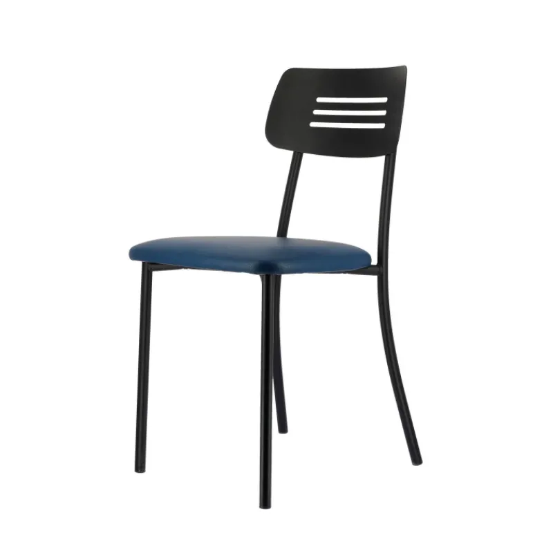 Perfecta Miro 2 Chaise de cuisine en simili rembourrée avec pieds et dossier strié en métal* Chaise De Cuisine