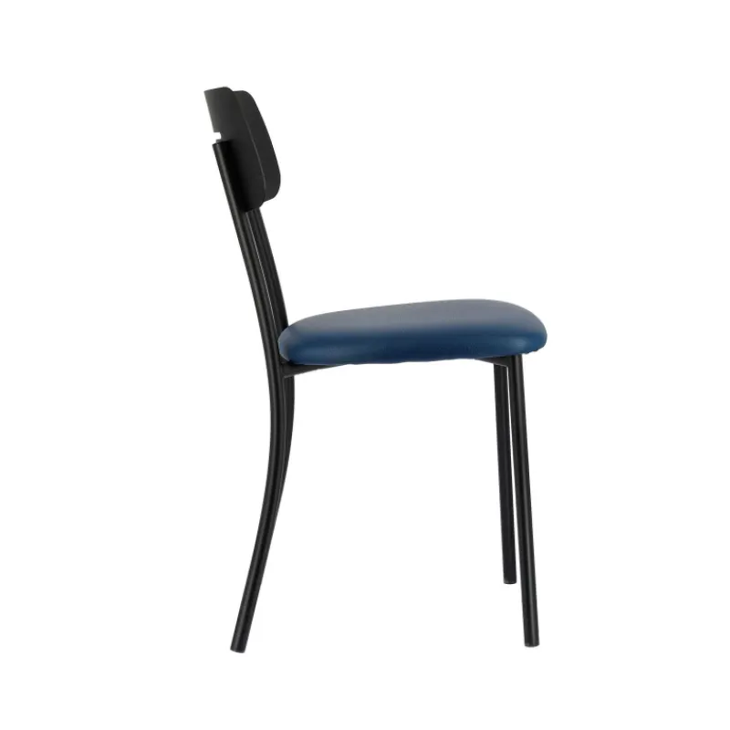 Perfecta Miro 2 Chaise de cuisine en simili rembourrée avec pieds et dossier strié en métal* Chaise De Cuisine
