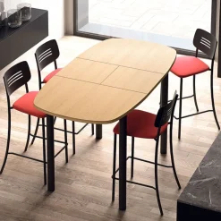 Perfecta Miro Tabouret snack de cuisine en simili rembourré avec dossier strié en métal* Tabouret Snack (assise +/- 65 Cm)|Tabouret De Bar (assise +/- 80 Cm)