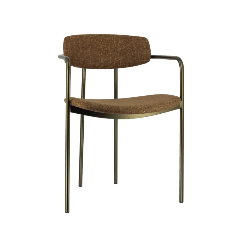 Perfecta Mirror Chaise moderne en tissu avec accoudoirs et pieds en métal* Chaise De Salle à Manger|Chaise Salon