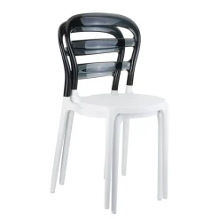 Miss Bibi Chaise moderne en polycarbonate transparent et polypropylène* Chaise De Cuisine|Chaise De Salle à Manger