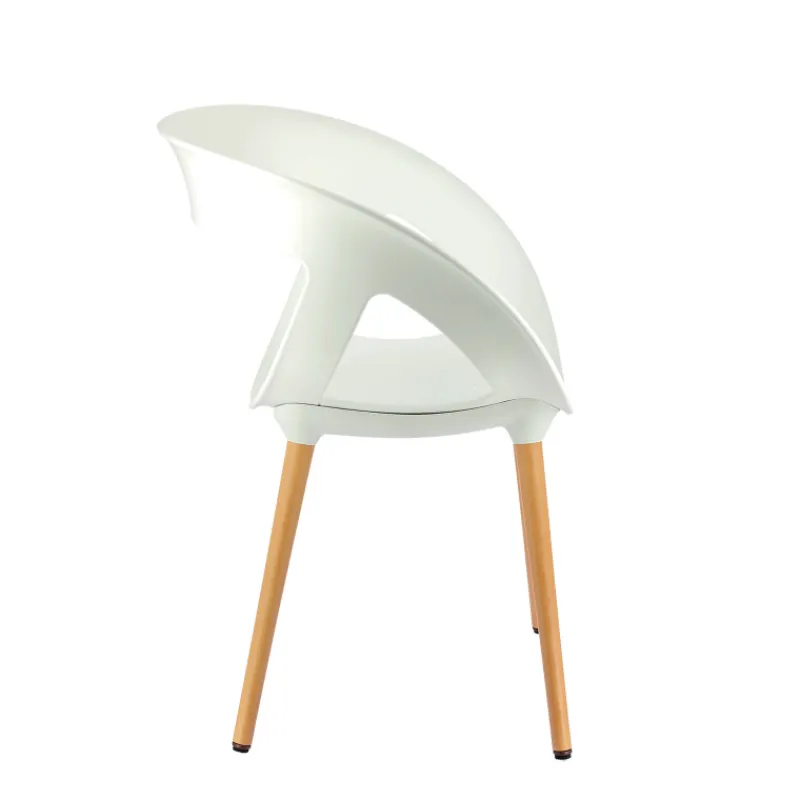 Moema Fauteuil design italien coque ajourée en technopolymère et pieds en bois* Chaise De Cuisine|Chaise De Salle à Manger