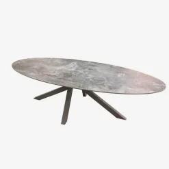 Pure design Moon Table design ovale en dekton pied central* Table De Salle à Manger