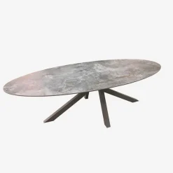 Pure design Moon Table design ovale en dekton pied central* Table De Salle à Manger