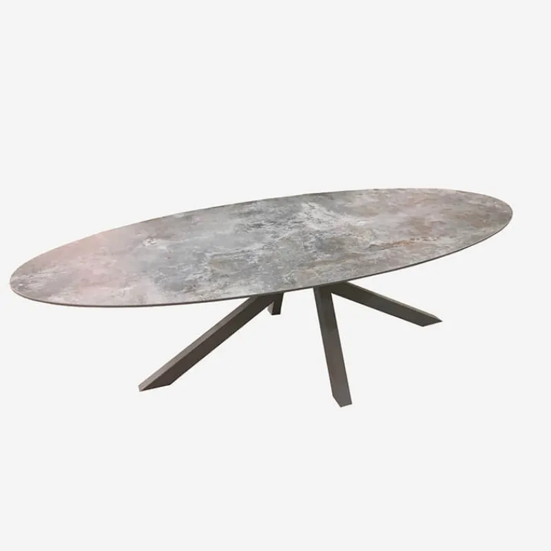 Pure design Moon Table design ovale en dekton pied central* Table De Salle à Manger