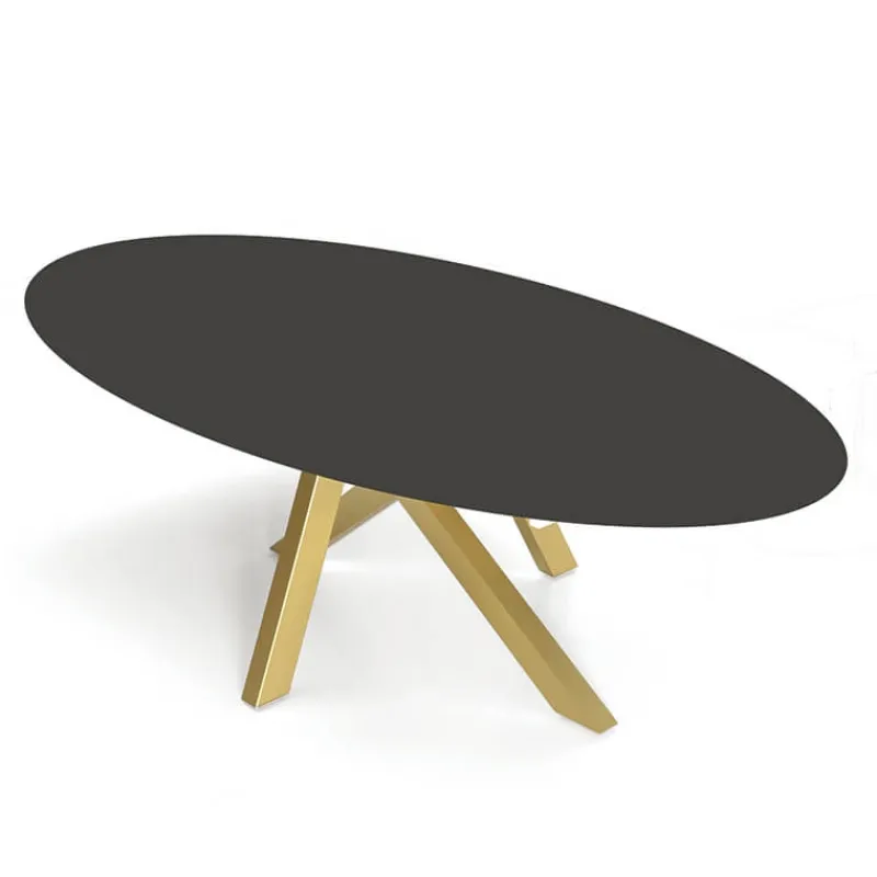 Pure design Moon Table design ovale en dekton pied central* Table De Salle à Manger