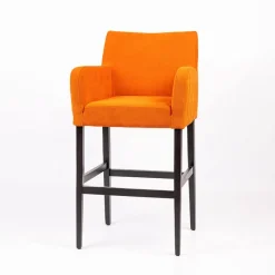 Sessio Moritz line Tabouret de bar en tissu avec accoudoirs dos matelassé et pieds en bois* Tabouret De Bar (assise +/- 80 Cm)