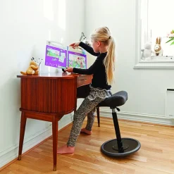 Varier Move ® Tabouret ergonomique réglable en tissu* Tabouret Snack (assise +/- 65 Cm)|Tabouret De Bar (assise +/- 80 Cm)