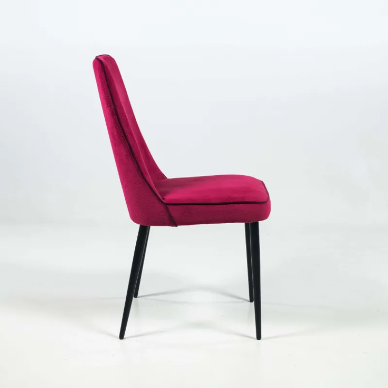 Europea Nadine Chaise de salle à manger italienne en tissu et pieds en métal* Chaise De Salle à Manger