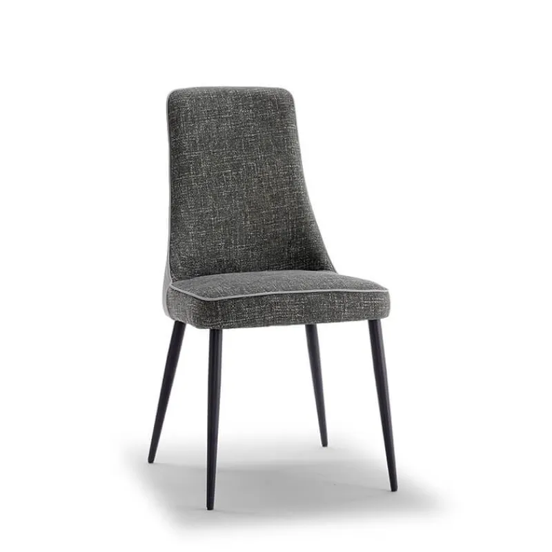 Europea Nadine Chaise de salle à manger italienne en tissu et pieds en métal* Chaise De Salle à Manger