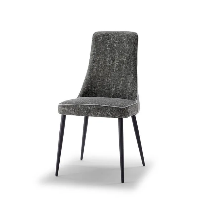Europea Nadine Chaise de salle à manger italienne en tissu et pieds en métal* Chaise De Salle à Manger