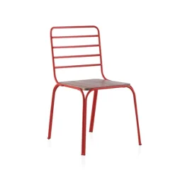Jayso Nantes Chaise en métal vintage assise bois* Chaise De Cuisine|Chaise De Salle à Manger