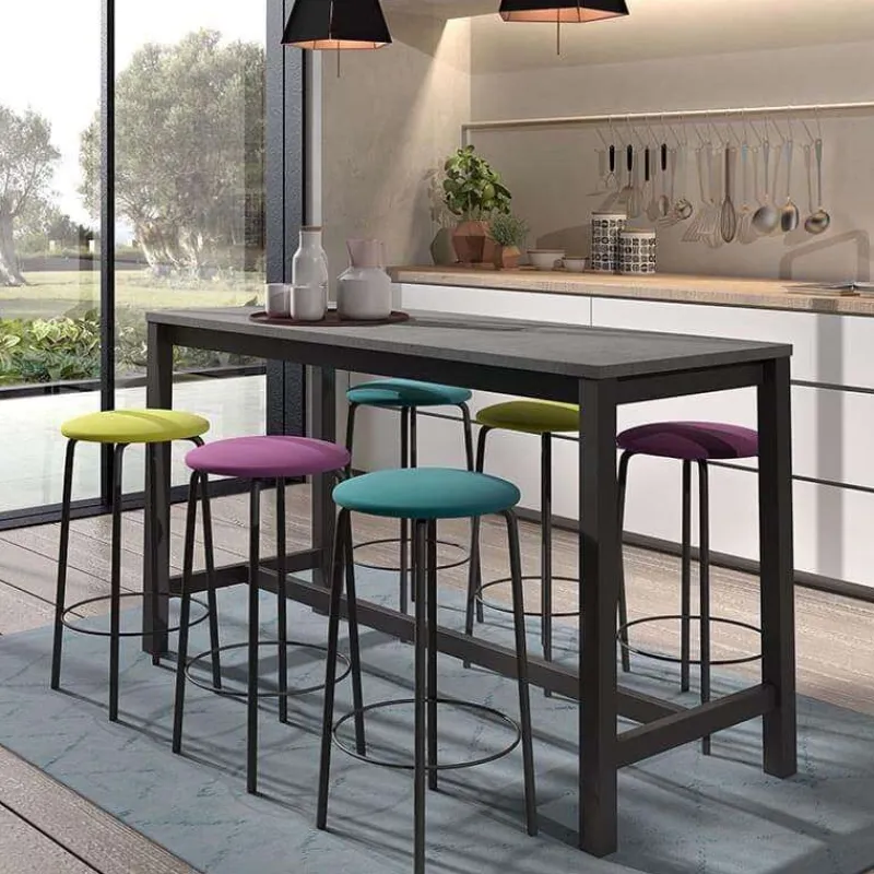 Perfecta Nantes Tabouret snack de cuisine sans dossier en métal et simili* Tabouret Snack (assise +/- 65 Cm)|Tabouret De Bar (assise +/- 80 Cm)