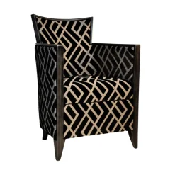 Paget Nathan Fauteuil art déco fabriqué en France en tissu et bois massif* Fauteuil De Salon