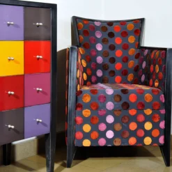 Paget Nathan Fauteuil art déco fabriqué en France en tissu et bois massif* Fauteuil De Salon