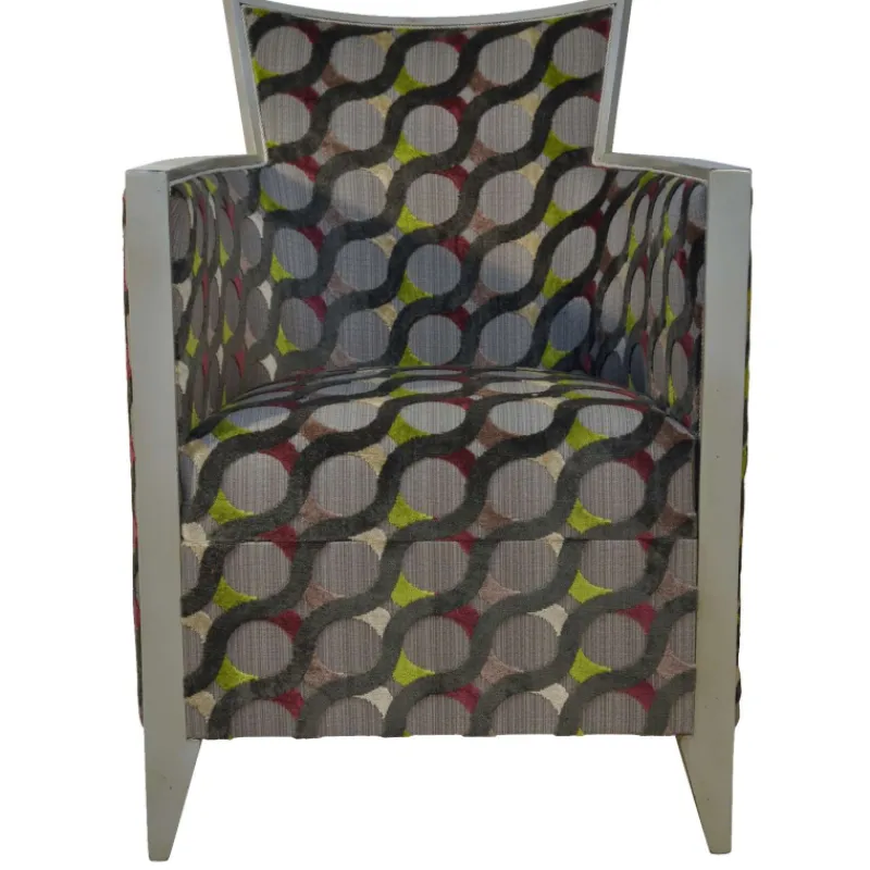 Paget Nathan Fauteuil art déco fabriqué en France en tissu et bois massif* Fauteuil De Salon