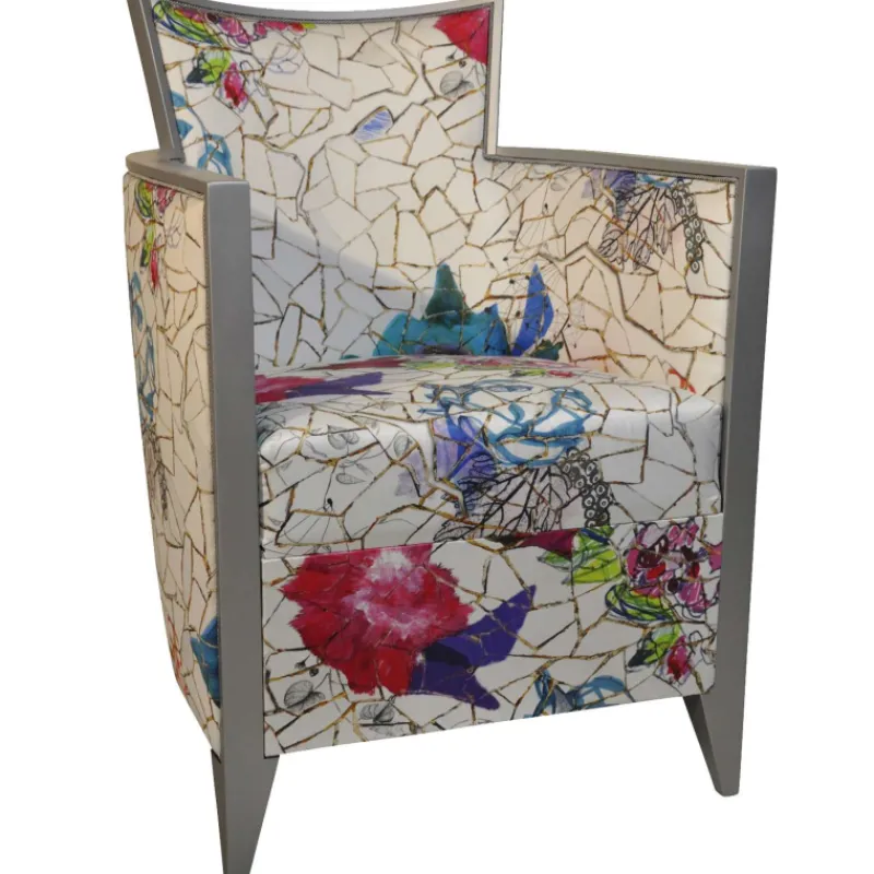 Paget Nathan Fauteuil art déco fabriqué en France en tissu et bois massif* Fauteuil De Salon
