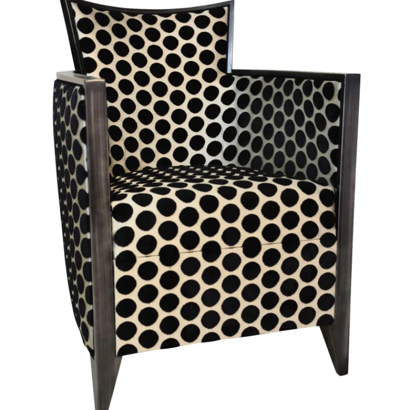 Paget Nathan Fauteuil art déco fabriqué en France en tissu et bois massif* Fauteuil De Salon