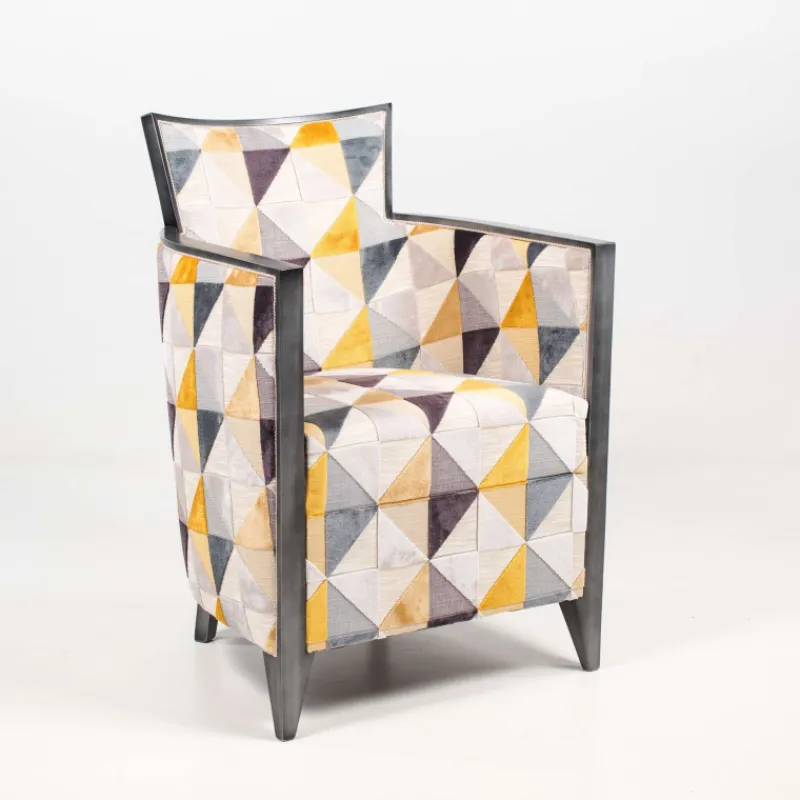Paget Nathan Fauteuil art déco fabriqué en France en tissu et bois massif* Fauteuil De Salon