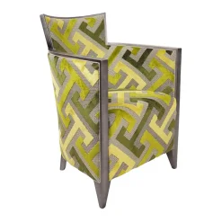 Paget Nathan Fauteuil art déco fabriqué en France en tissu et bois massif* Fauteuil De Salon