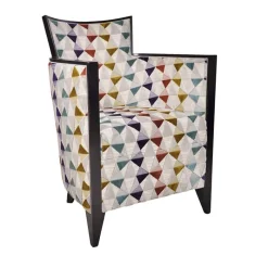 Paget Nathan Fauteuil art déco fabriqué en France en tissu et bois massif* Fauteuil De Salon