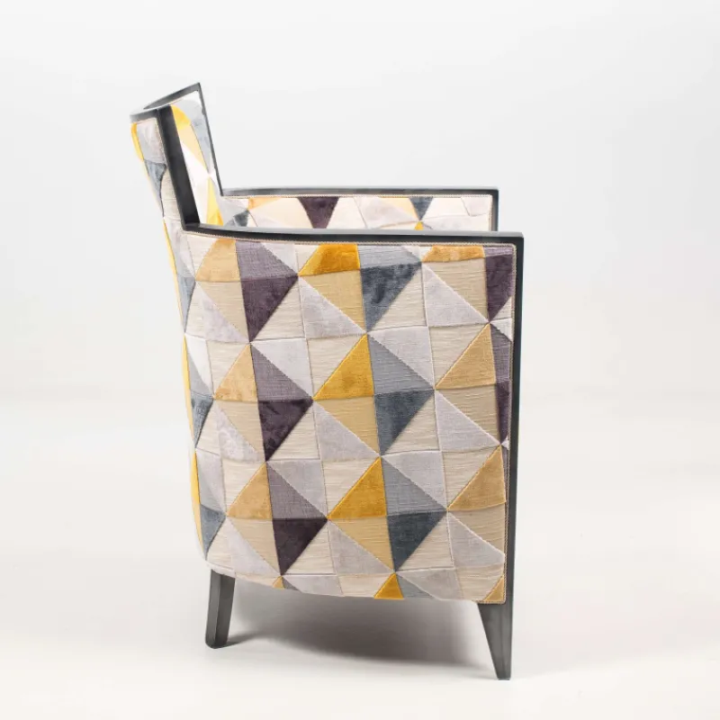 Paget Nathan Fauteuil art déco fabriqué en France en tissu et bois massif* Fauteuil De Salon