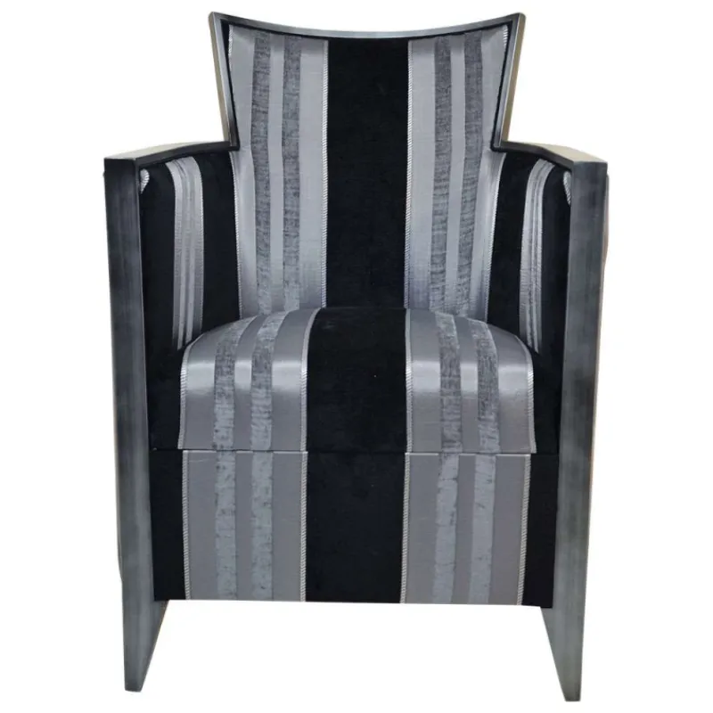 Paget Nathan Fauteuil art déco fabriqué en France en tissu et bois massif* Fauteuil De Salon