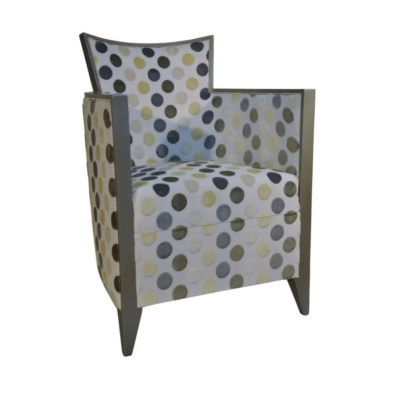 Paget Nathan Fauteuil art déco fabriqué en France en tissu et bois massif* Fauteuil De Salon