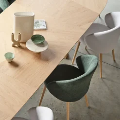 Mobitec Neo ® Fauteuil cosy confortable en tissu et pieds bois* Chaise De Salle à Manger|Chaise Salon