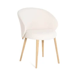 Mobitec Neo ® Fauteuil cosy confortable en tissu et pieds bois* Chaise De Salle à Manger|Chaise Salon