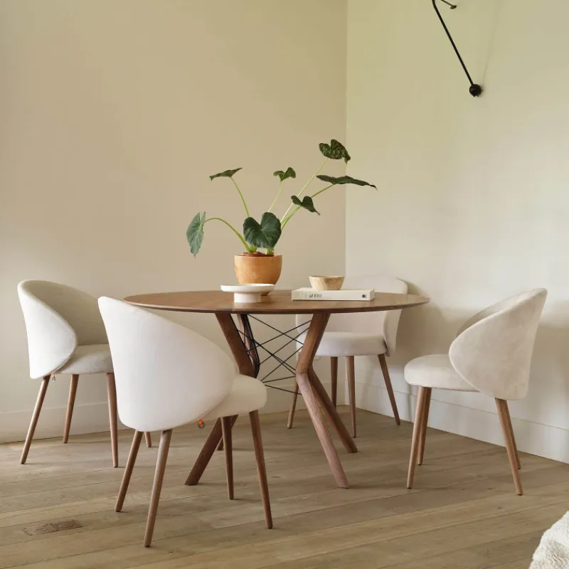Mobitec Neo ® Fauteuil cosy confortable en tissu et pieds bois* Chaise De Salle à Manger|Chaise Salon