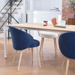 Mobitec Neo ® Fauteuil cosy confortable en tissu et pieds bois* Chaise De Salle à Manger|Chaise Salon