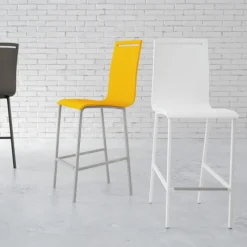 Cancio Nera Tabouret snack en métal et bois hauteur 65 cm* Tabouret Snack (assise +/- 65 Cm)|Tabouret De Bar (assise +/- 80 Cm)