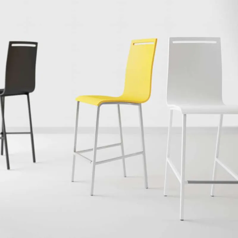 Cancio Nera Tabouret snack en métal et bois hauteur 65 cm* Tabouret Snack (assise +/- 65 Cm)|Tabouret De Bar (assise +/- 80 Cm)