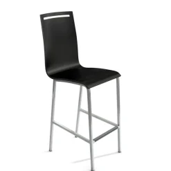 Cancio Nera Tabouret snack en métal et bois hauteur 65 cm* Tabouret Snack (assise +/- 65 Cm)|Tabouret De Bar (assise +/- 80 Cm)