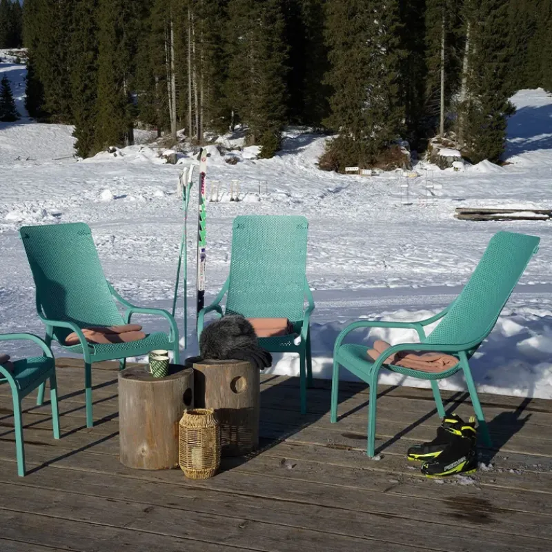 Net Lounge Fauteuil lounge extérieur en polypropylène recyclable empilable* Fauteuil De Jardin