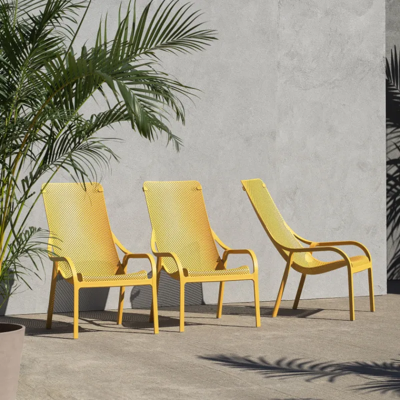 Net Lounge Fauteuil lounge extérieur en polypropylène recyclable empilable* Fauteuil De Jardin