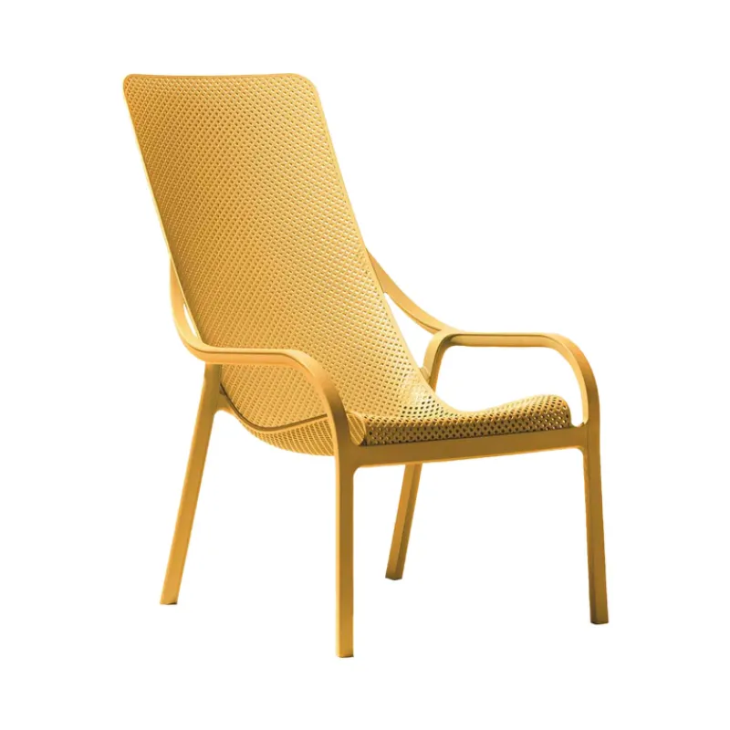 Net Lounge Fauteuil lounge extérieur en polypropylène recyclable empilable* Fauteuil De Jardin