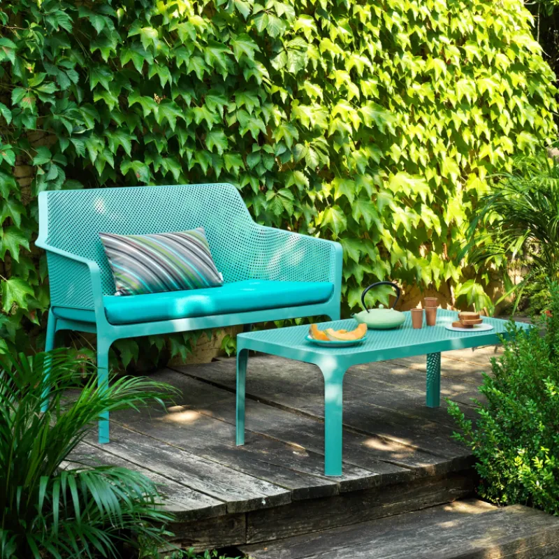 Net Table basse de jardin moderne avec plateau micro perforé 100 x 60 cm* Table De Jardin