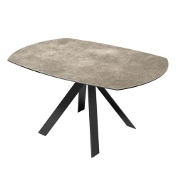 Akante New AustinTable moderne en céramique extensible avec pieds en métal noir* Table De Salle à Manger