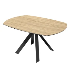 Akante New AustinTable moderne en céramique extensible avec pieds en métal noir* Table De Salle à Manger