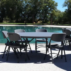 NormanChaise pliante en polyéthylène gris foncé* Chaise De Cuisine