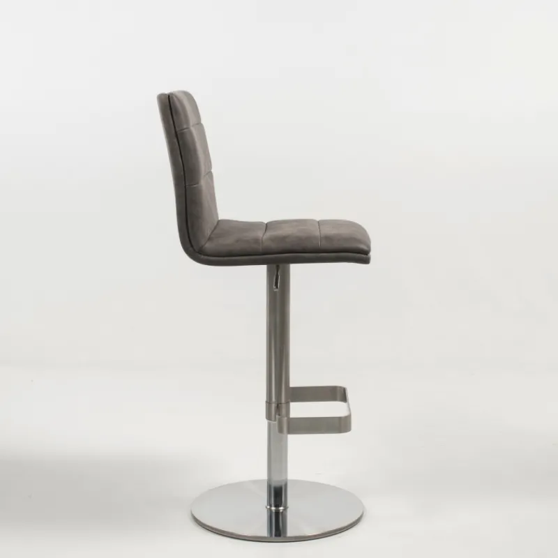 NouméaTabouret réglable en hauteur pied métal et coque rembourrée* Tabouret Snack (assise +/- 65 Cm)|Tabouret De Bar (assise +/- 80 Cm)