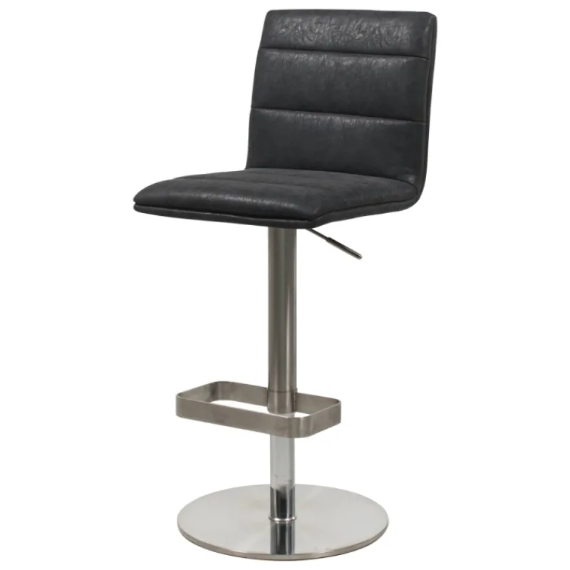NouméaTabouret réglable en hauteur pied métal et coque rembourrée* Tabouret Snack (assise +/- 65 Cm)|Tabouret De Bar (assise +/- 80 Cm)