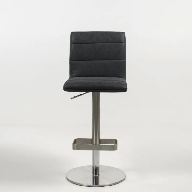 NouméaTabouret réglable en hauteur pied métal et coque rembourrée* Tabouret Snack (assise +/- 65 Cm)|Tabouret De Bar (assise +/- 80 Cm)