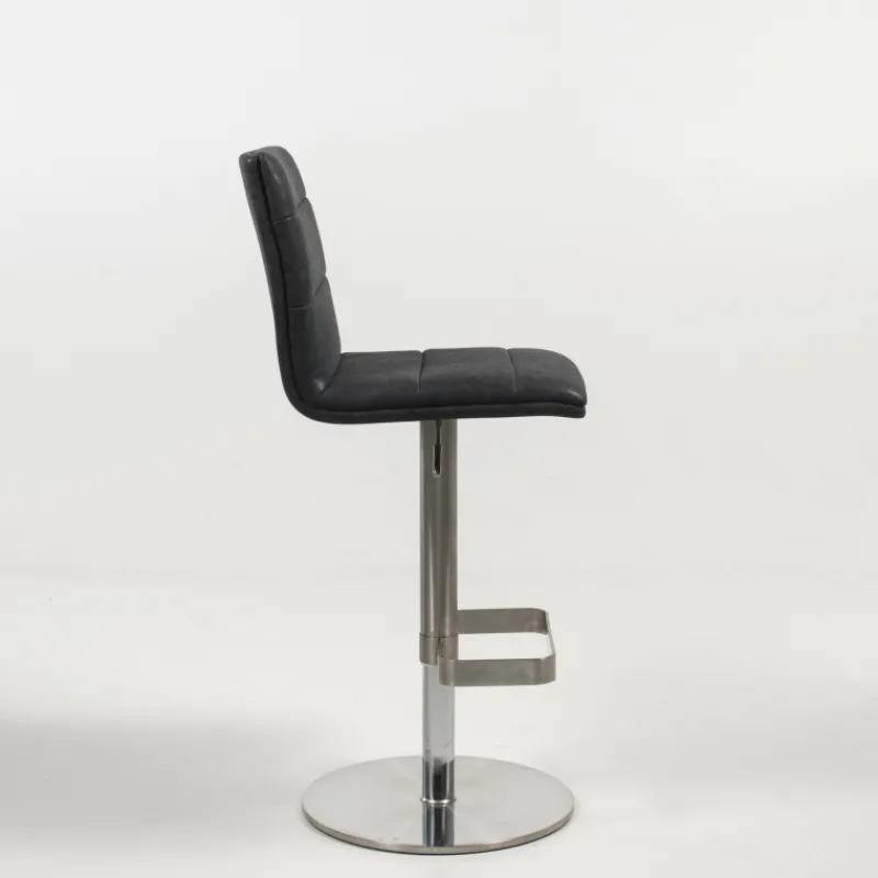 NouméaTabouret réglable en hauteur pied métal et coque rembourrée* Tabouret Snack (assise +/- 65 Cm)|Tabouret De Bar (assise +/- 80 Cm)