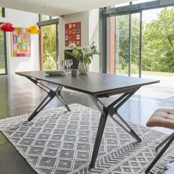 Couture Nova Table céramique design extensible pieds en X* Table De Salle à Manger