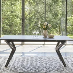 Couture Nova Table céramique design extensible pieds en X* Table De Salle à Manger
