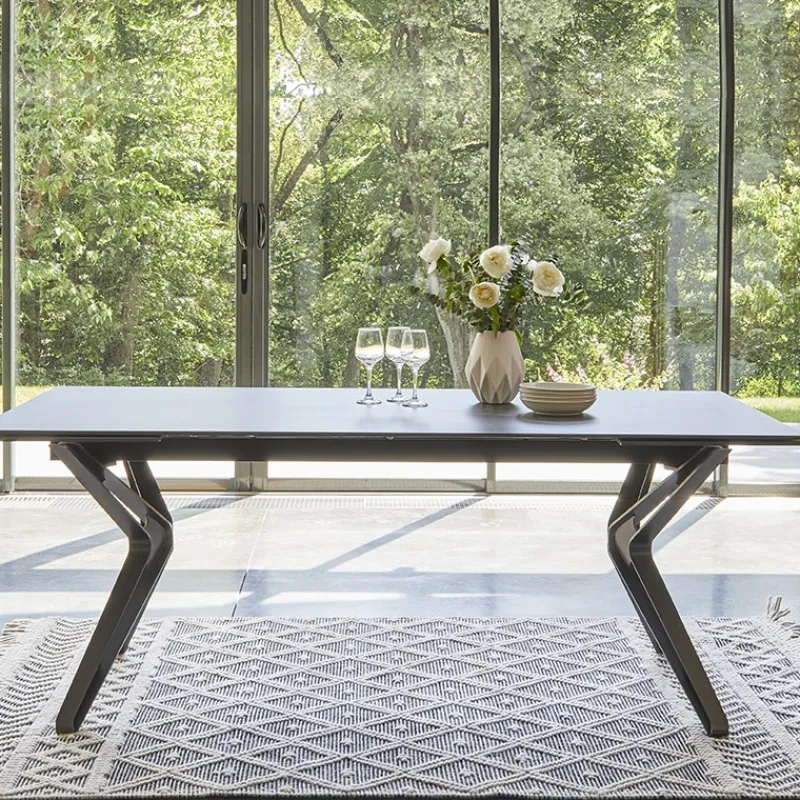 Couture Nova Table céramique design extensible pieds en X* Table De Salle à Manger